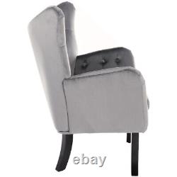 Velvet Accent Tub Chair High Wing Back Fireside Armchair Padded Seat Sofa Chair