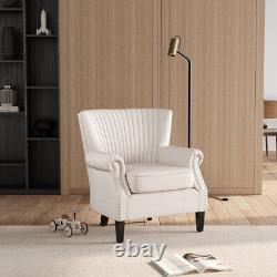 Velvet Armchair Chesterfield Queen Anne Sofa Fireside Wing Back Chair Lounge Tub
