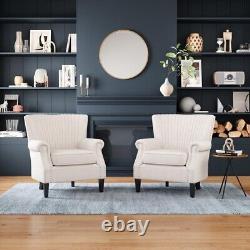 Velvet Armchair Chesterfield Queen Anne Sofa Fireside Wing Back Chair Lounge Tub