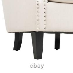 Velvet Armchair Chesterfield Queen Anne Sofa Fireside Wing Back Chair Lounge Tub