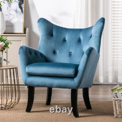 Velvet Armchair Wing High Back Sofa Chair Fireside Armchair Sofa Chair Lounge UK