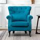 Velvet/chenille Fabric Wingback Button Fireside Armchair Padded Chairs Sofa Home