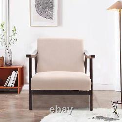 Velvet Fabric Accent Chair Fireside Upholstered Armchair Single Sofa Club Chair