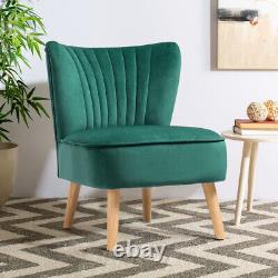 Velvet Green Oyster Wing Back Occasional Fireside Lounge Tub Sofa Chair Armchair