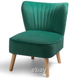 Velvet Green Oyster Wing Back Occasional Fireside Lounge Tub Sofa Chair Armchair