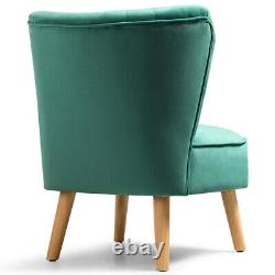 Velvet Green Oyster Wing Back Occasional Fireside Lounge Tub Sofa Chair Armchair