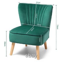 Velvet Green Oyster Wing Back Occasional Fireside Lounge Tub Sofa Chair Armchair