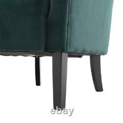 Velvet Nordic Accent Chair Fireside Armchair Wood Legs Lounge Sofa Living Room