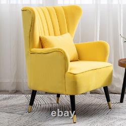 Velvet Scallop Shell Chair Armchair Wing Back Accent Oyster Sofa Fireside Lounge