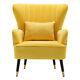 Velvet Sofa Armchair Wing Back Scallop Shell Chair Accent Fireside Lounge Seat
