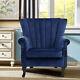 Velvet Upholstered Armchair Single Sofa Seat Fireside Lounge Reception Arm Chair