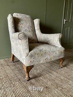Very Comfy Antique Victorian Regency Georgian Style Fireside Wingback Arm Chair