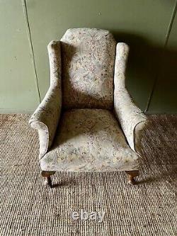Very Comfy Antique Victorian Regency Georgian Style Fireside Wingback Arm Chair