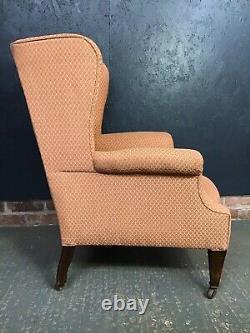 Vintage Armchair, Wingback, Fireside, Scroll Arms, Chair, Original Castors