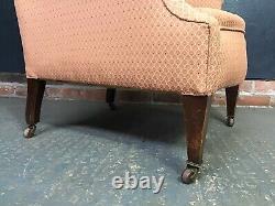 Vintage Armchair, Wingback, Fireside, Scroll Arms, Chair, Original Castors