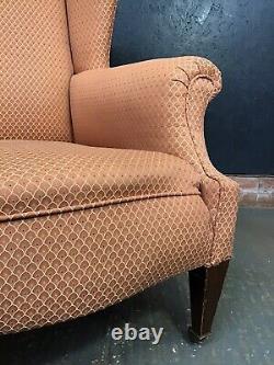 Vintage Armchair, Wingback, Fireside, Scroll Arms, Chair, Original Castors