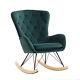 Vintage Green Tufted Recliner Rocking Chair Armchair Fireside Lounge Relax Sofa