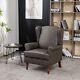 Vintage High Wing Back Armchair Fabric Chair Fireside Seat Living Room Lounge Uk