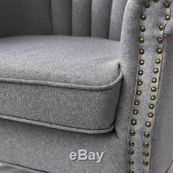 Vintage Occasional Wing Back Fabric Armchair Fireside Accent Chair Sofa Bedroom
