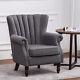 Vintage Orthopedic Wing Back Tub Chair Fabric Armchair Fireside Sofa Lounge Seat