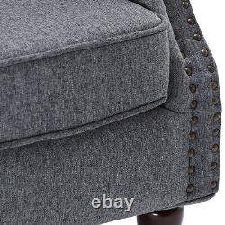 Vintage Orthopedic Wing Back Tub Chair Fabric Armchair Fireside Sofa Lounge Seat