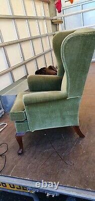 Vintage Parker Knoll Wing Back High Back Pk 720 Fire Side Arm Chair Seat Green