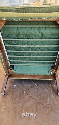 Vintage Parker Knoll Wing Back High Back Pk 720 Fire Side Arm Chair Seat Green