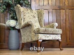 Vintage Parker Knoll Wingback Armchair \ Floral Fireside Lounge Chair \ PK720