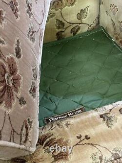 Vintage Parker Knoll Wingback Armchair \ Floral Fireside Lounge Chair \ PK720