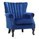Vintage Scallop Back Armchair Wing Back Chesterfield Chair Fireside Lounge Sofa
