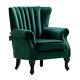 Vintage Scallop Back Armchair Wing Back Chesterfield Chair Fireside Lounge Sofa