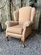 Vintage Upholstery Project Wingback Scroll Arm Golden Orange Fireside Armchair