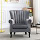 Vintage Velvet Armchair Tufted Back Fireside Sofa Leisure Accent Chair Home Cafe
