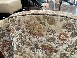 Vintage Wooden Framed Fireside Wingback Armchair needs cleaning