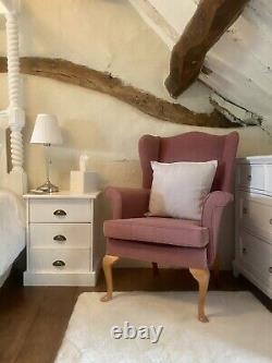 Vintage fire side Parker Knoll PK 1140 Wing Back Armchair, blush velour