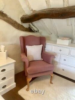 Vintage fire side Parker Knoll PK 1140 Wing Back Armchair, blush velour