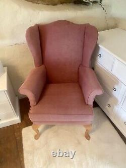 Vintage fire side Parker Knoll PK 1140 Wing Back Armchair, blush velour