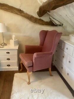 Vintage fire side Parker Knoll PK 1140 Wing Back Armchair, blush velour