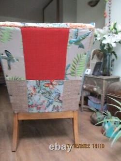 Vintage wingback fireside armchair, patchwork