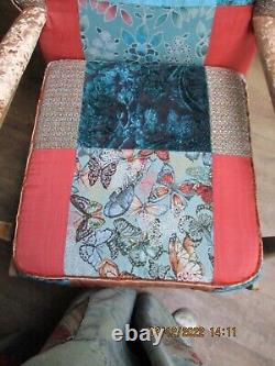 Vintage wingback fireside armchair, patchwork