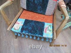 Vintage wingback fireside armchair, patchwork