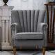 Warmiehomy Linen Fabric Queen Anne Wing Chair Fireside High Back Armchair Sofa