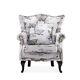 Wing Back Accent Armchair Sofa Fireside Scroll Arm Lounge Chair Velvet/fabric Uk