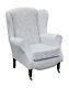 Wing Back Armchair Fireside Chair Duchess Bloomsbury Natural White Floral Fabric