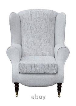 Wing Back Armchair Fireside Chair Duchess Bloomsbury Natural White Floral Fabric