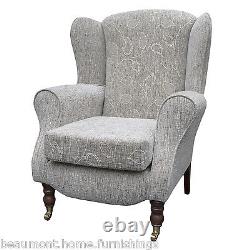 Wing Back Armchair Fireside Chair Duchess in Montana Floral Natural Fabric