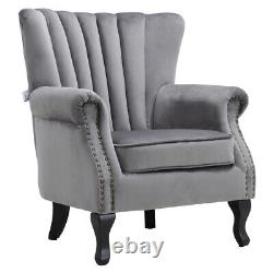 Wing Back Armchair Retro Oyster Back Accent Chair Queen Anne Chair Fireside Sofa