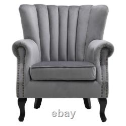 Wing Back Armchair Retro Oyster Back Accent Chair Queen Anne Chair Fireside Sofa