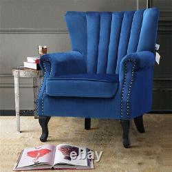 Wing Back Armchair Retro Tufted Back Accent Chair Queen Anne Sofa Fireside Chair