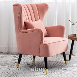 Wing Back Armchair Stripe Back Scallop Shell Accent Chair Fireside Lounge Chairs